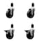Service Caster 4'' Phenolic Wheel Swivel 1-1/2'' Expanding Stem Caster Set 2 Brakes, 4PK SCC-EX20S414-PHR-2-PLB-2-112 - alternate 1